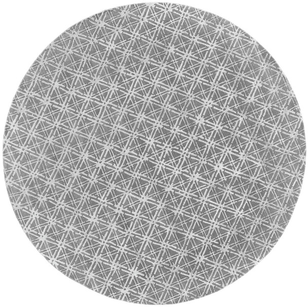 10' Gray And Silver Round Wool Abstract Tufted Handmade Area Rug