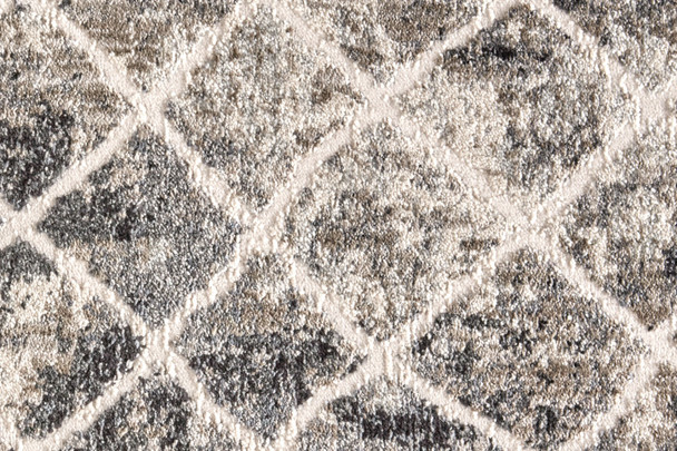 10' X 14' Ivory Gray And Taupe Abstract Stain Resistant Area Rug