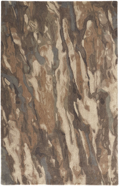 10' X 14' Green and Ivory Wool Abstract Hand Tufted Area Rug