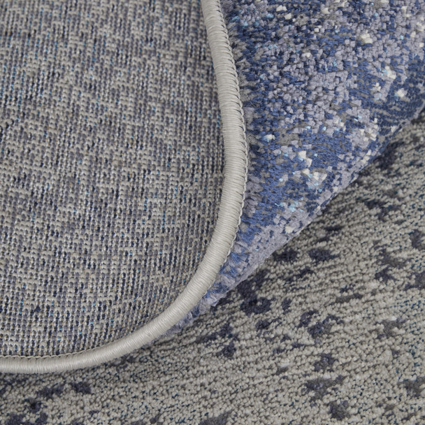 12' X 15' Ivory And Blue Abstract Power Loom Area Rug