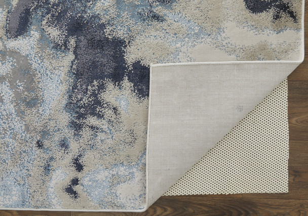 12' X 15' Ivory Black And Gray Abstract Area Rug