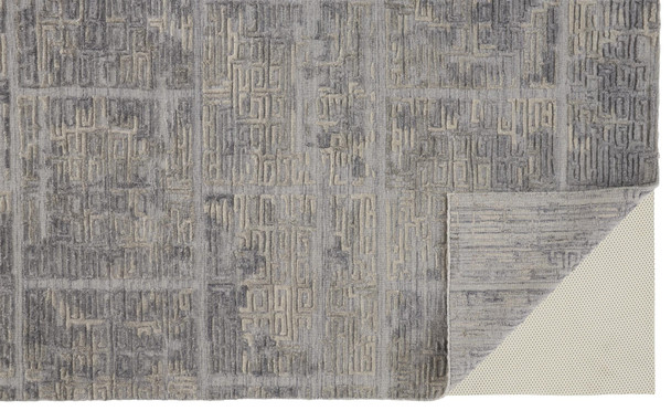 4' X 6' Gray and Ivory Abstract Hand Woven Area Rug