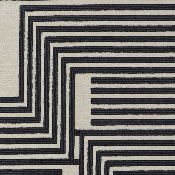 9' X 12' Gray And Black Wool Abstract Geometric Hand Tufted Area Rug