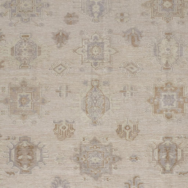 4' X 6' Tan and Brown Floral Hand Knotted Area Rug