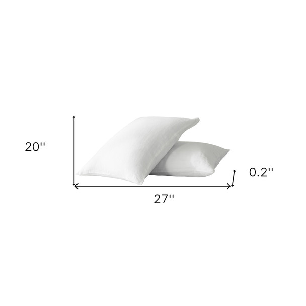 Set of Two Ivory Linen Standard Pillowcases
