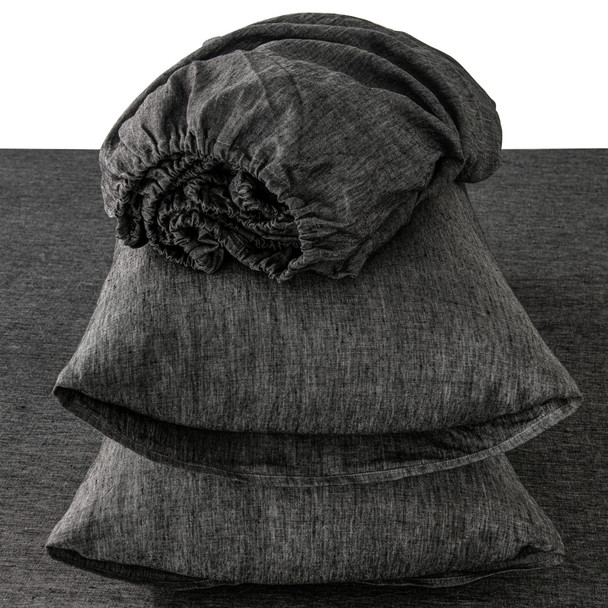 Four Piece Onyx Linen Sheet Set