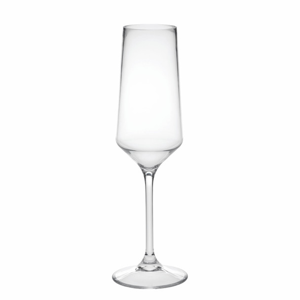 Set of Four Clear Tritan Plastic Stemmed Flutes