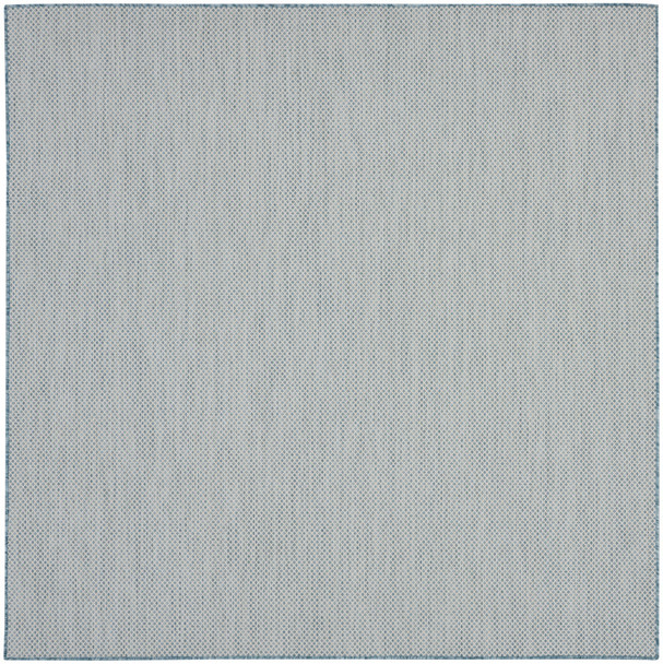 6' Blue Square Geometric Power Loom Area Rug
