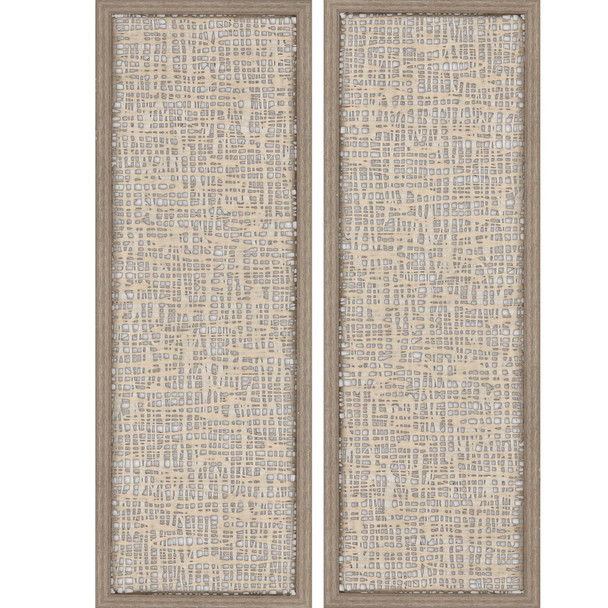 Set Of Two Natural Texture S/2 Brown Framed Print Wall Art