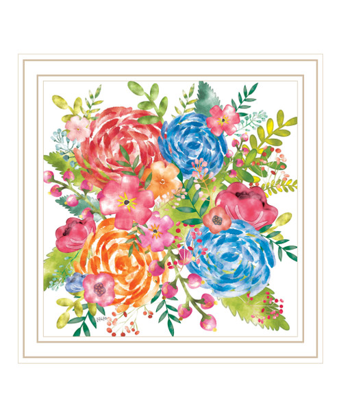 Spring Floral White Framed Print Wall Art