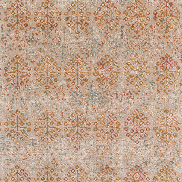 9' X 12' Beige Orange And Teal Southwestern Area Rug