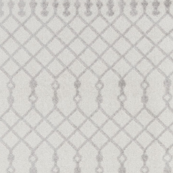 12' Gray And Ivory Moroccan Washable Runner Rug