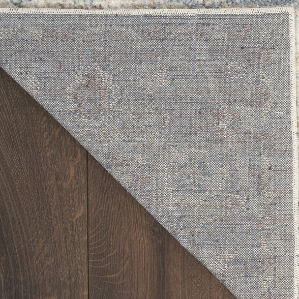 5' X 7' Gray and Ivory Moroccan Power Loom Washable Area Rug