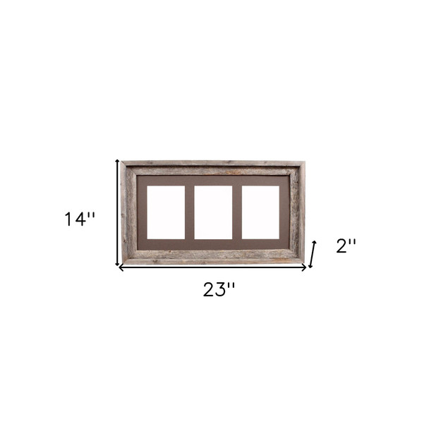 5" x 7" Gray Solid Wood Hanging Picture Frame with Mat