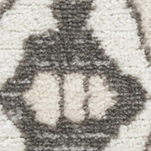 4' X 6' Gray and Ivory Medallion Power Loom Distressed Area Rug