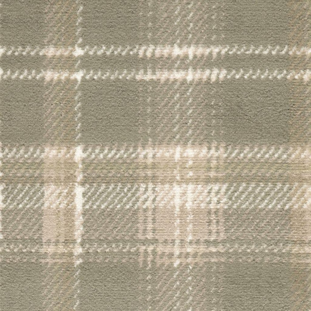 2' X 4' Green And Ivory Plaid Area Rug