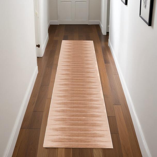8' Brown Ombre Distressed Non Skid Runner Rug