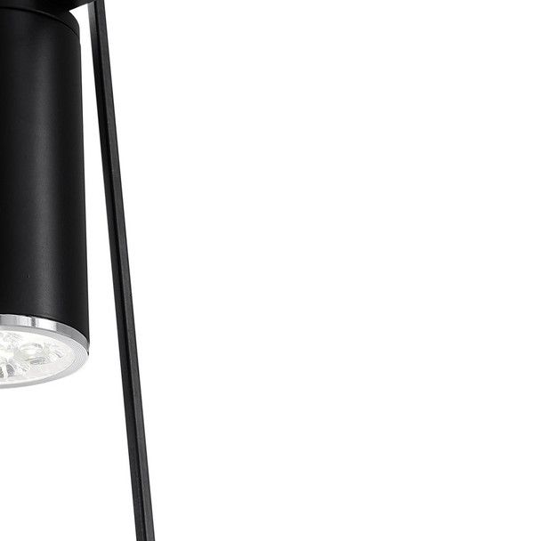 Black And Clear Five Light Metal Dimmable Smart Enabled Chandelier With Clear Shades