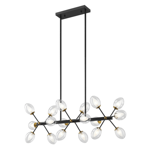 Black Gold And Clear Sputnik Multi Light Transparent Metal Edison Bulb Dimmable Smart Enabled Chandelier With Clear Shades
