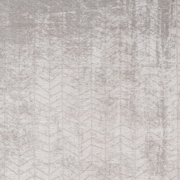 9' X 13' Gray and White Chevron Non Skid Area Rug