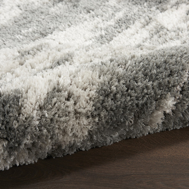 4' X 6' Charcoal and Ivory Abstract Shag Area Rug
