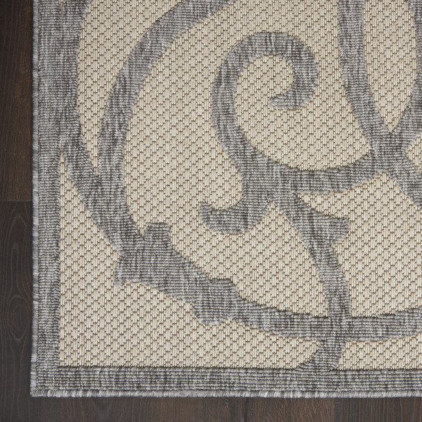7' X 10' Cream And Gray Trellis Indoor Outdoor Area Rug