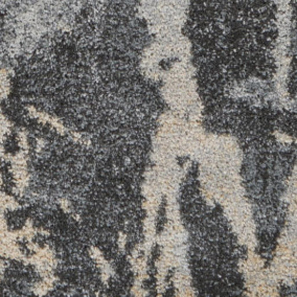 4' X 6' Ivory Black and Gray Abstract Distressed Area Rug