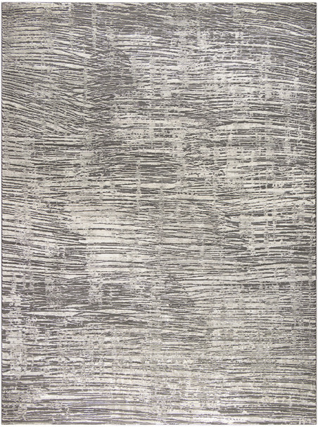 9' X 12' Ivory and Gray Abstract Non Skid Area Rug