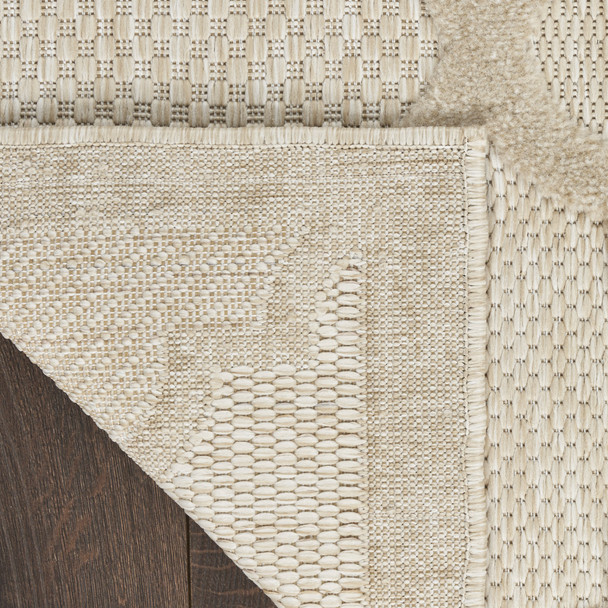 9' X 12' Cream And Beige Trellis Indoor Outdoor Area Rug