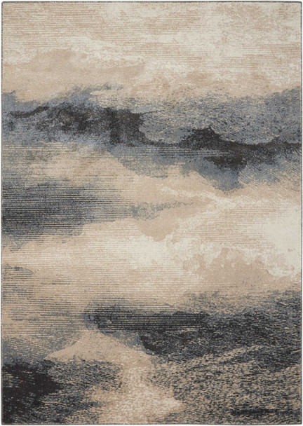 4' X 6' Gray Black and Beige Abstract Area Rug