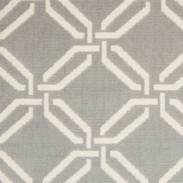 2' X 4' Gray and Ivory Trellis Area Rug