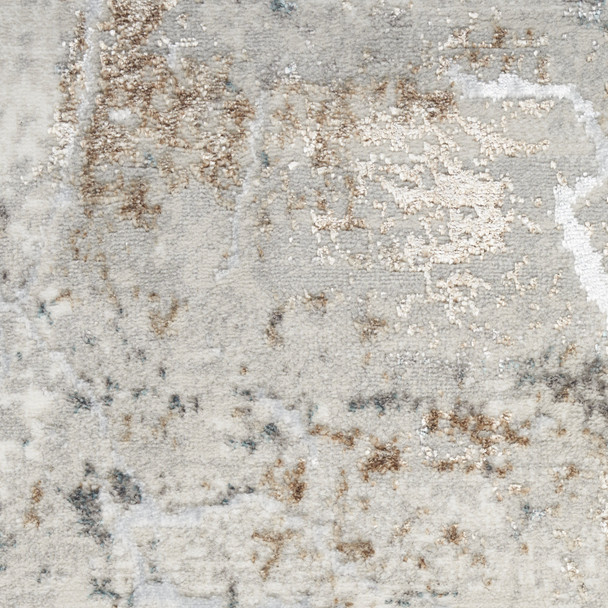 4' X 6' Ivory Black and Gray Abstract Non Skid Area Rug