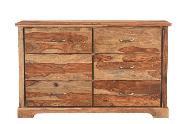 Three Piece Brown Solid Wood Bedroom Set