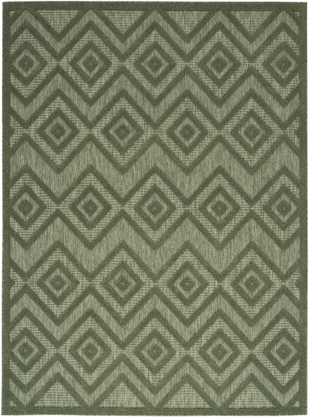 5' X 7' Dark Green And Light Green Geometric Indoor Outdoor Area Rug