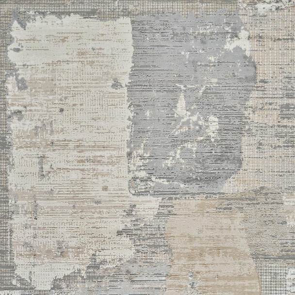 8' X 11' Cream and Beige Abstract Distressed Area Rug