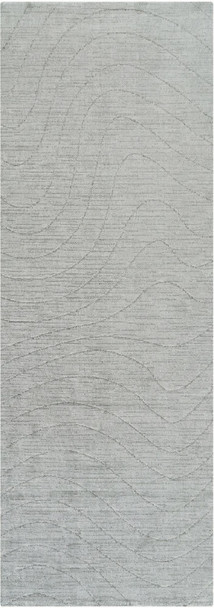 8' Gray Abstract Non Skid Runner Rug