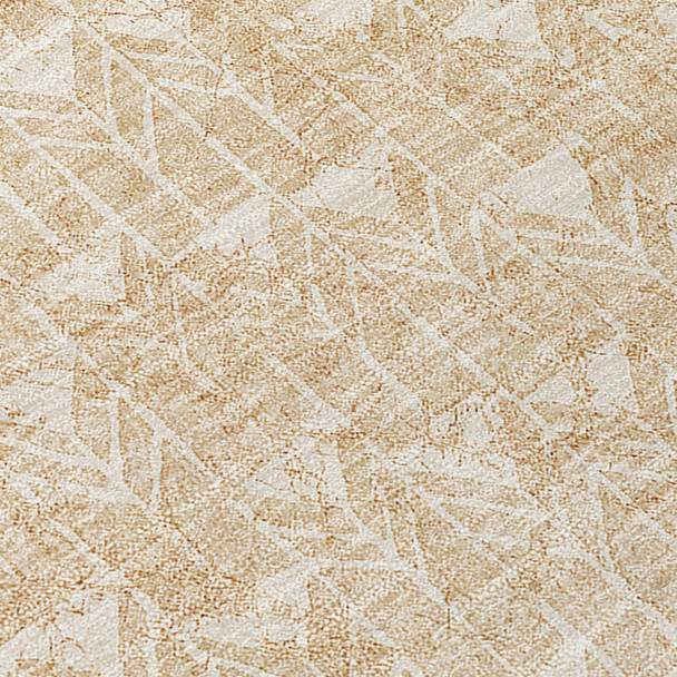 8' X 10' Tan Geometric Washable Non Skid Indoor Outdoor Area Rug