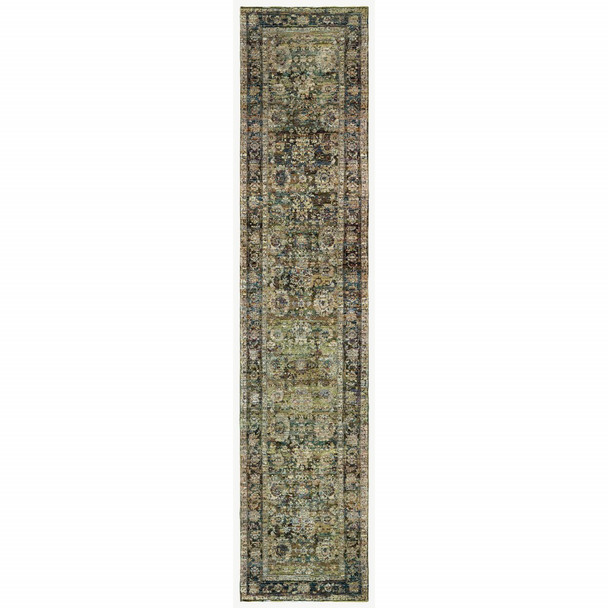 12' Green Runner Rug