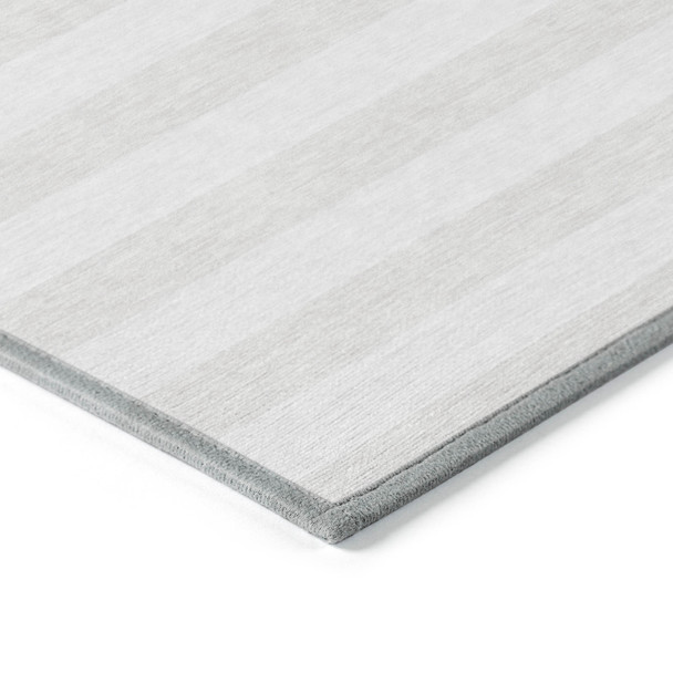 2' X 8' Ivory Striped Washable Indoor Outdoor Runner Rug