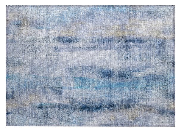 2' X 3' Blue Washable Non Skid Indoor Outdoor Area Rug