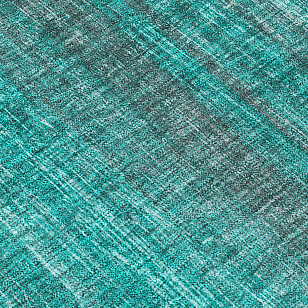 5' X 8' Teal Striped Washable Non Skid Indoor Outdoor Area Rug