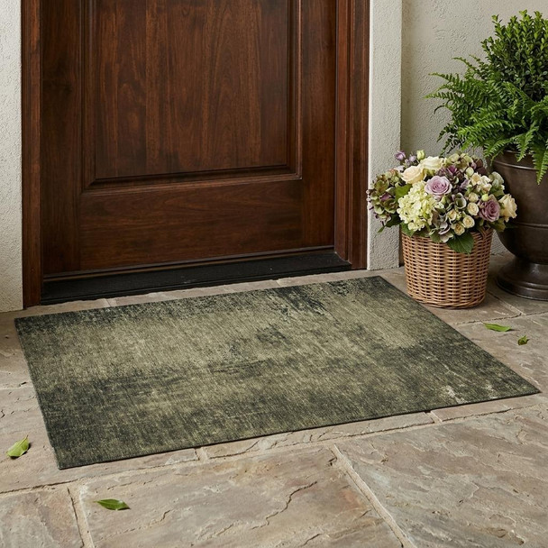 3' X 5' Gray Abstract Washable Non Skid Indoor Outdoor Area Rug
