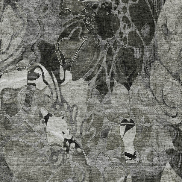 10' X 14' Gray Abstract Washable Indoor Outdoor Area Rug