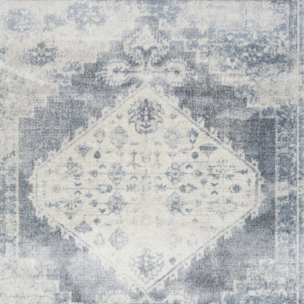10' X 14' Blue Oriental Distressed Area Rug
