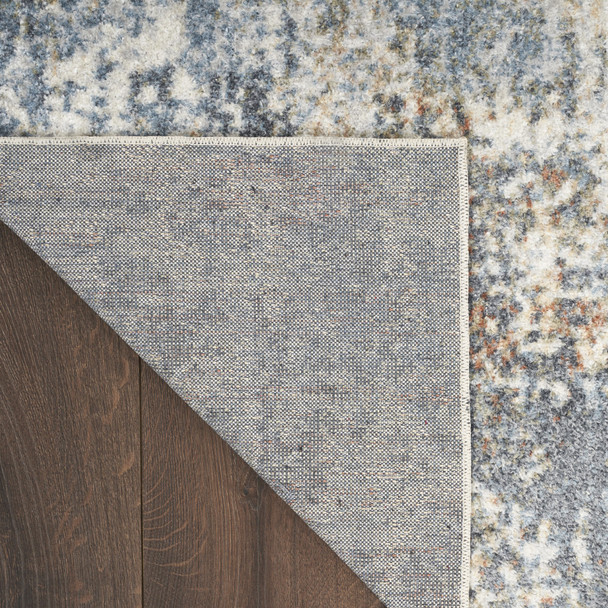 6' Tan Ivory And Black Abstract Runner Rug