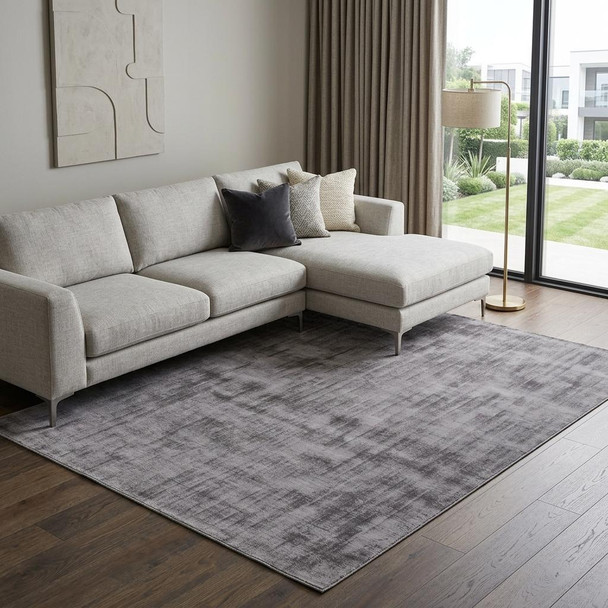 9' X 12' Dark Brown Hand Loomed Area Rug