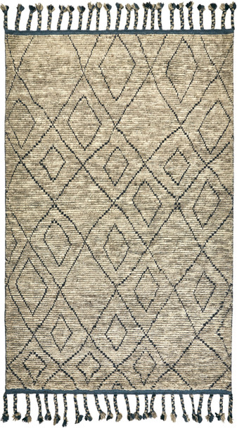 6' X 9' Gray Wool Geometric Hand Knotted Area Rug