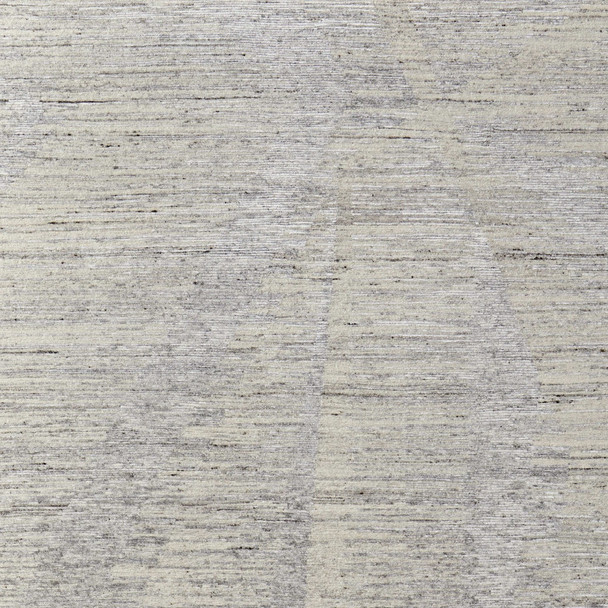 8' X 12' Ivory and Gray Abstract Hand Knotted Worn Faded Area Rug