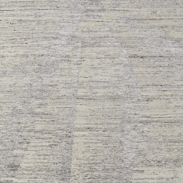 12' X 15' Ivory and Gray Abstract Hand Knotted Worn Faded Area Rug
