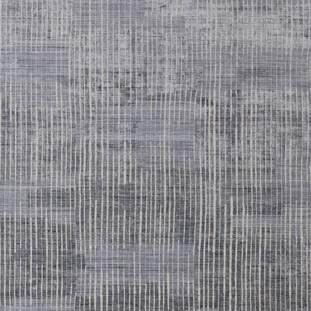 4' X 6' Blue Ivory And Gray Abstract Hand Woven Distressed Area Rug